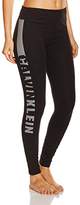 Calvin Klein Pant, Leggings Femme, Noir-Schwarz (Black (Soothing Grey Logo) 001)
