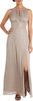 Thumbnail for your product : R & M Richards Womens Halter Metallic Evening Dress