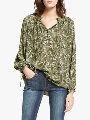 AND/OR Sabine Snake Print Blouse, Green
