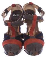 Thumbnail for your product : Dolce & Gabbana Suede T-Strap Pumps