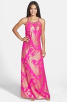 Thumbnail for your product : Lilly Pulitzer 'Franconia' Beaded Neck Metallic Silk Maxi Dress