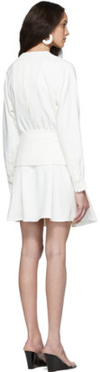 Tibi White Chalky Drape Short Wrap Dress