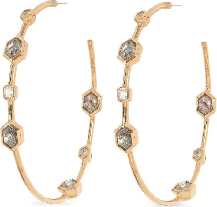 Nimo with Love 18K yellow gold diamond hoop earrings