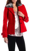 Thumbnail for your product : Charlotte Russe Fur Collar Button-Down Coat