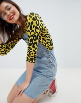 Thumbnail for your product : ASOS Tall DESIGN Tall denim overall dress in vintage blue