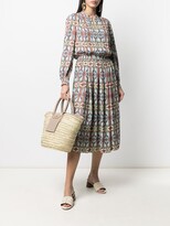 Thumbnail for your product : Tory Burch Geometric-Print Pleated Midi Dress