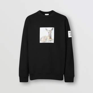 Burberry Deer Print Cotton Sweatshirt