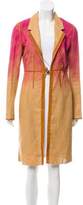 Thumbnail for your product : Fendi Leather-Trimmed Linen Coat