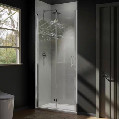 ZACHVO 30” W x 72” H Hinged Frameless Shower Door