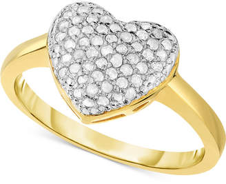 Victoria Townsend Diamond Heart Ring (1/4 ct. t.w.) in 18k Gold-Plated Sterling Silver