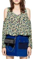 Thumbnail for your product : Zadig & Voltaire Tea Flower Cold-Shoulder Silk Top