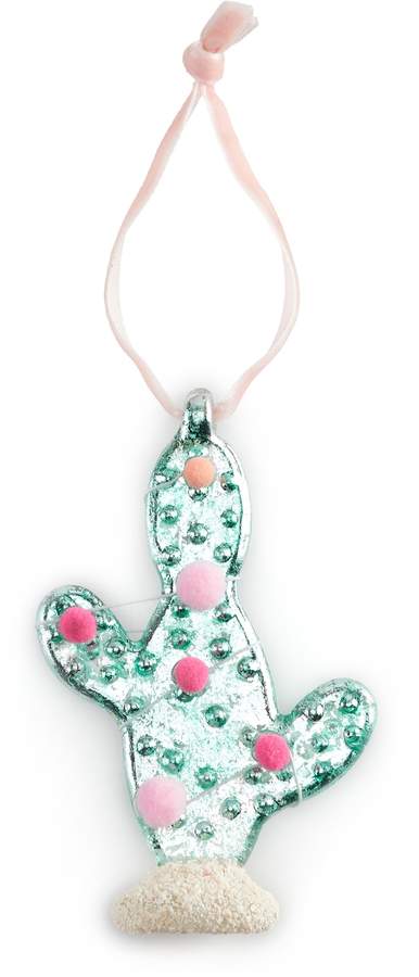 Lc Lauren Conrad LC Lauren Conrad Glass Green Cactus With Pompoms Ornament