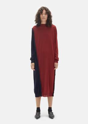 Marni Intarsio Virgin Wool Dress Burgundy