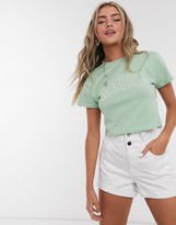 Thumbnail for your product : Topshop Madrid cropped t-shirt in green