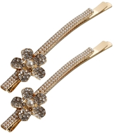 Thumbnail for your product : Johnny Loves Rosie Diamante Flower Hairslide Duo
