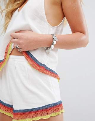 Free People White Fire Matching Shorts And Vest Set