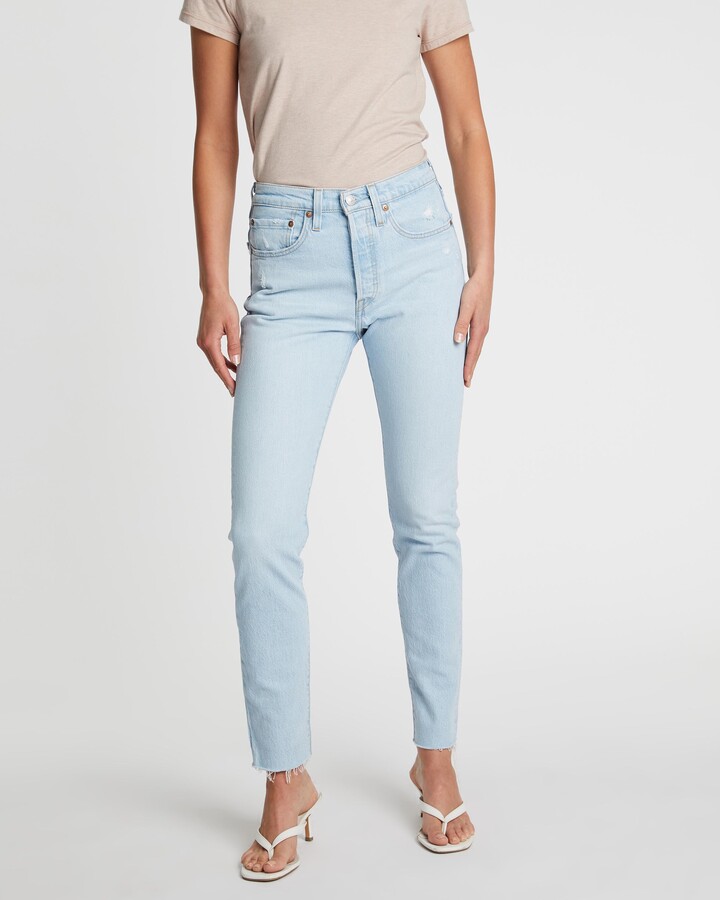 Levi's Women's Blue Straight - 501 Skinny Jeans - Size 28 at The Iconic -  ShopStyle