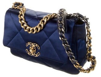 CHANEL, Bags, Chanel Blue Satin Flap Bag