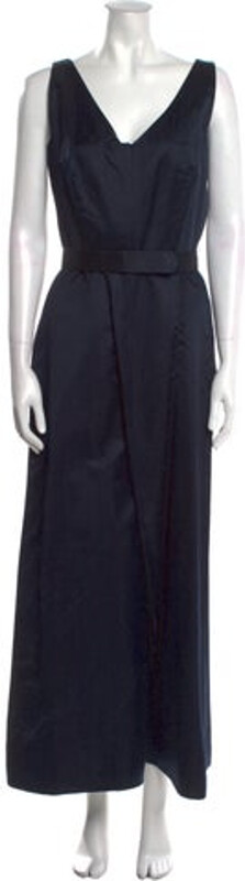 Catherine Regehr Evening Gown Blue Sleeveless with V-Neck