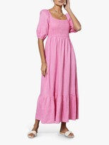 Thumbnail for your product : Mint Velvet Shirred Linen Midi Dress, Pink
