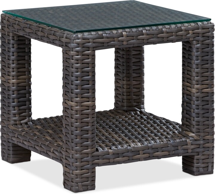 Furniture Viewport Wicker 22" Square Outdoor End Table, Created for
