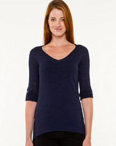 Thumbnail for your product : Le Château Slub Knit V-Neck Relaxed Fit Sweater
