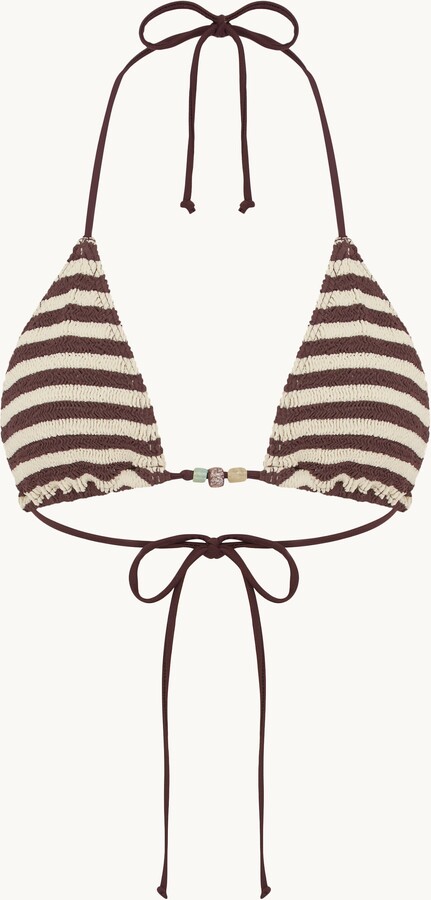 Bondeye Bond-eye Beaded Ingrid Triangle Top Sable Dot Stripe