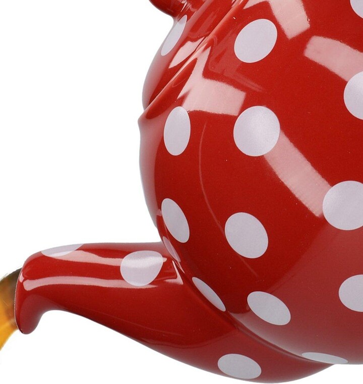 London Pottery Globe Teapot, Red/White Spot, Six Cup 1.2 Litres