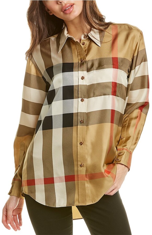 Burberry Carlotta Silk Shirt - ShopStyle Tops