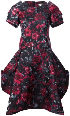Comme des Garcons rose print structured dress - women - Silk/Polyester - S