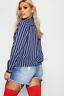 boohoo NEW Womens Plus Marnie Wrap Stripe Blouse in Polyester 3% Elastane