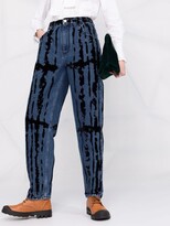Thumbnail for your product : Alberta Ferretti Abstract-Print Tapered Jeans