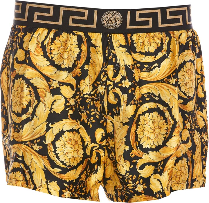 Versace Barocco-print Silk Shorts