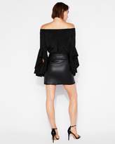 Thumbnail for your product : Express High Waisted Vegan Leather Zip Mini Skirt