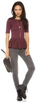 Thumbnail for your product : Three Dots Short Sleeve Peplum Top