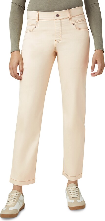 Hue Crosshatch Mid Rise Straight Jeans in Indigo