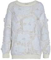 Thumbnail for your product : Brunello Cucinelli Frayed Coated Open-Knit Sweater