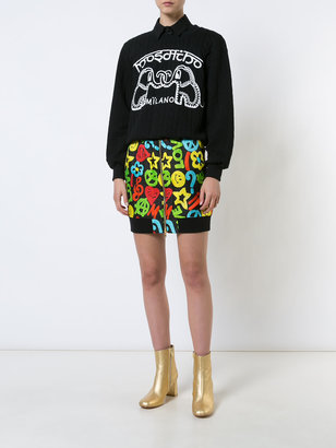 Moschino peace and love front zip skirt