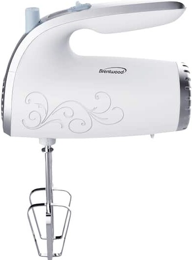 Brentwood White Lightweight 5-Speed Electric Hand Mixer