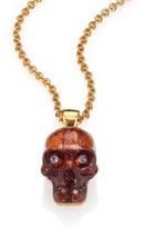Thumbnail for your product : Alexander McQueen Small Skull Wood Pendant Necklace