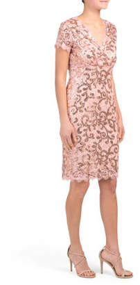 Midi Slim Short Sleeve Lace Dress