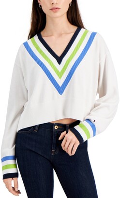 Tommy Hilfiger Crop Sweater | Shop the world's largest collection of  fashion | ShopStyle