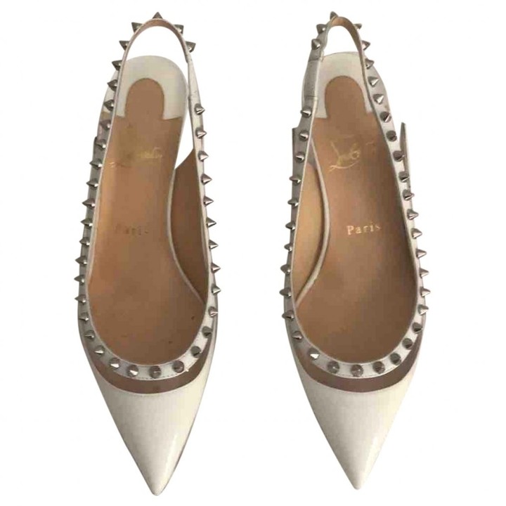 white patent leather heels