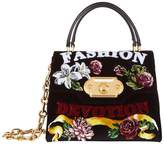 Thumbnail for your product : Dolce & Gabbana Small Welcome Flock Top Handle Bag
