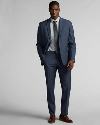 Express Slim Blue Performance Stretch Wool-Blend Suit Pant