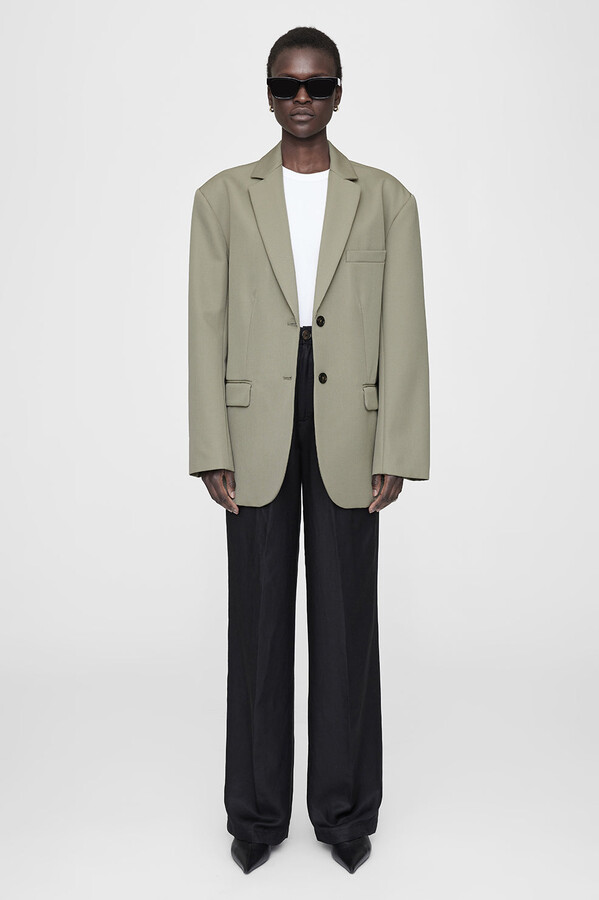 Anine Bing Quinn Blazer in Green Khaki