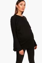 Thumbnail for your product : boohoo Maternity Laura Ruffle Sleeve Soft Rib Jumper
