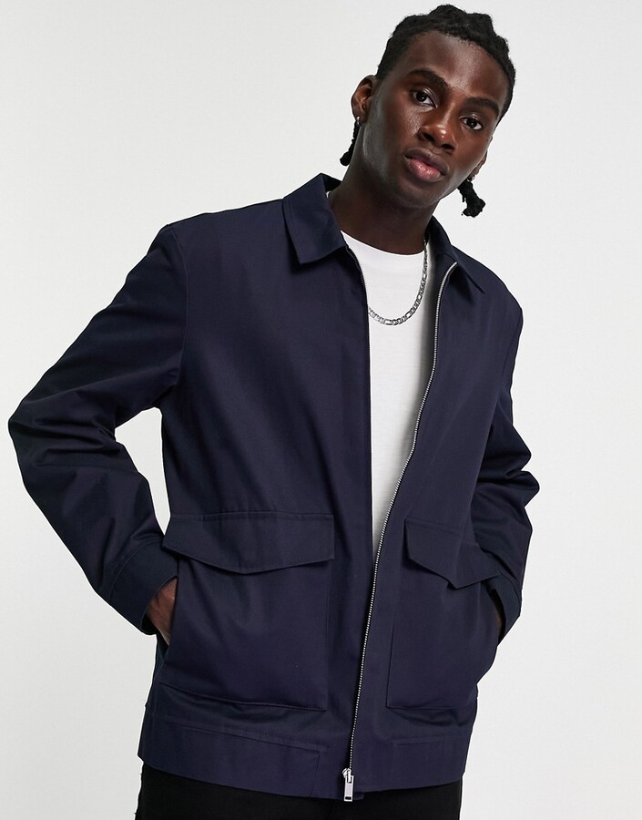 topman navy coat