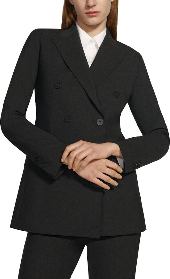 Theory Double-Breasted Tailor Wool-Blend Jacket