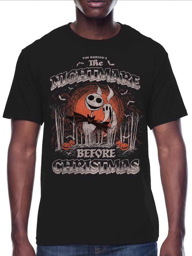 The Nightmare Before Christmas, Men's & Big Men's Graphic T-Shirt, Jack and Zero, Sizes S-3XL